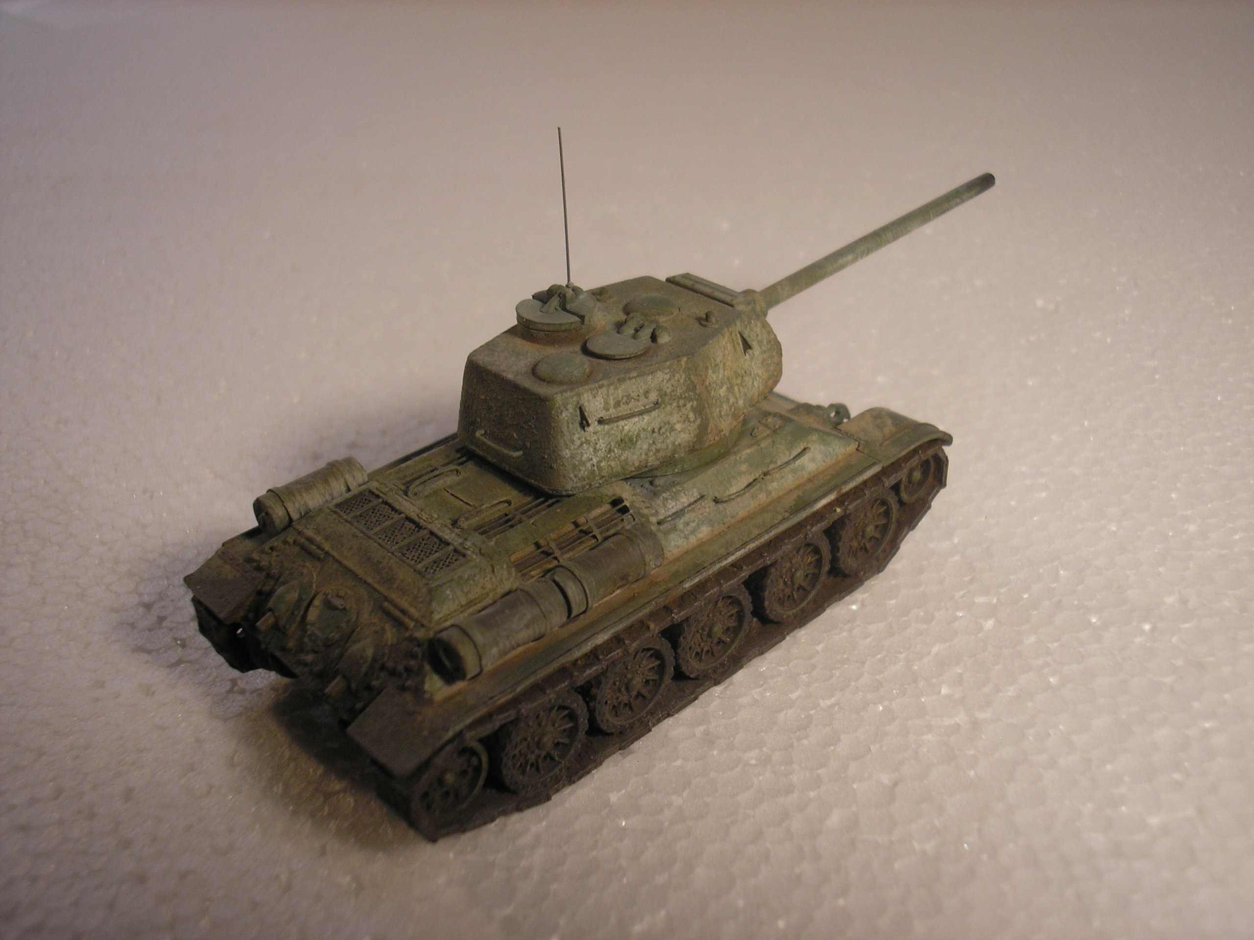 T-34/85 in faded winter wear