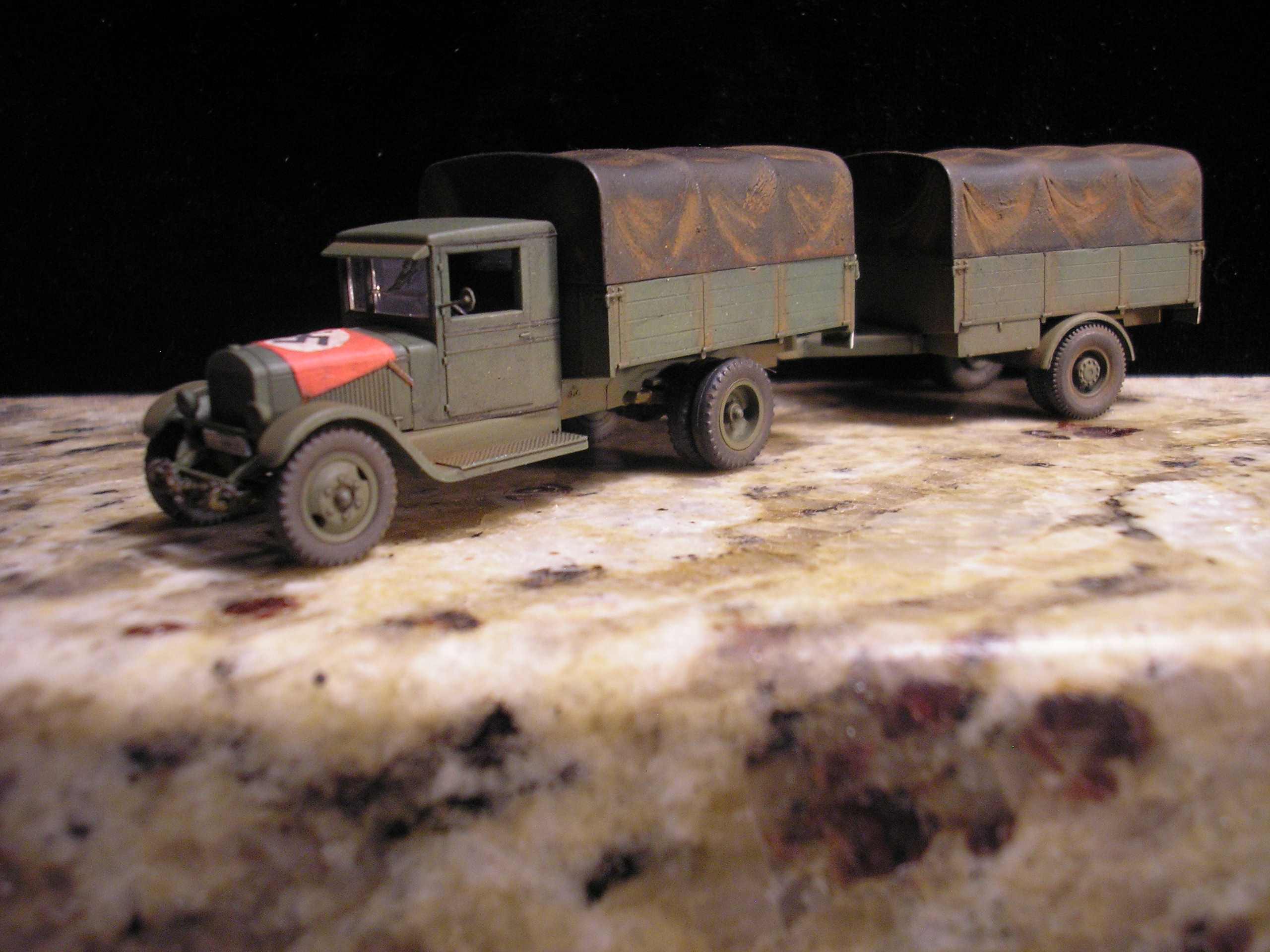 Captured Zis. 5 and single axle trailer