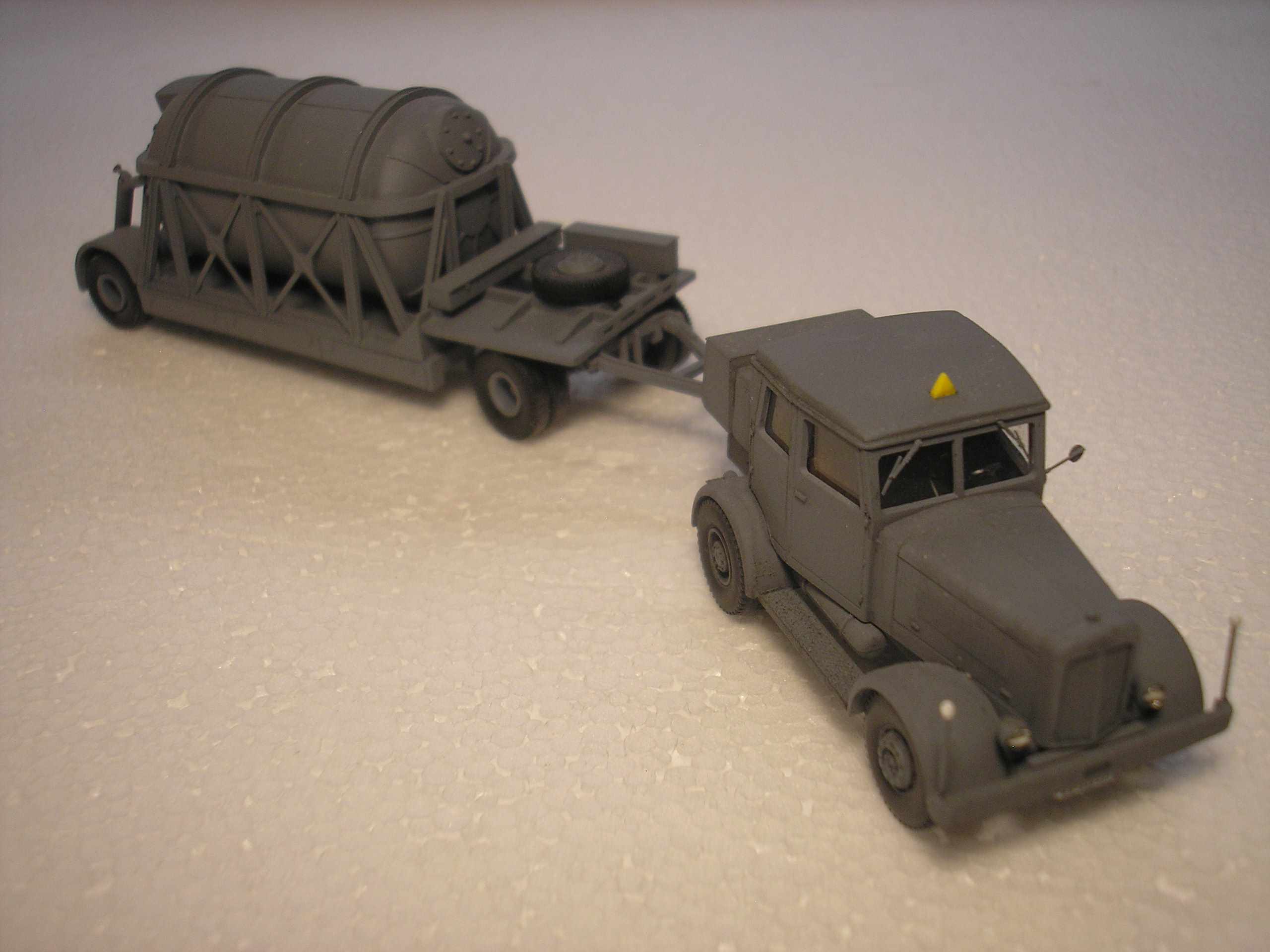 Wiking custom built ST 100 + Scratchbuilt LOX trailer for V2 Rocket launch site.