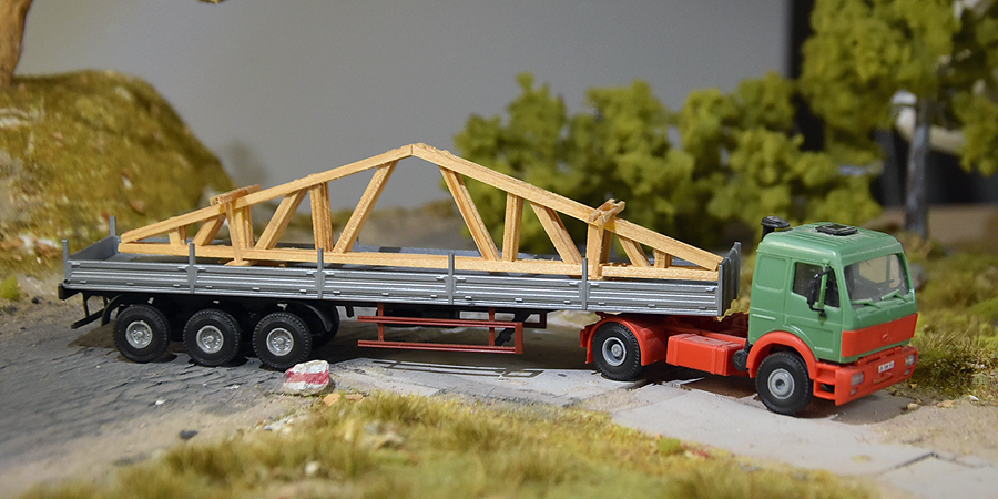 Transport d'éléments préfabriqués en bois