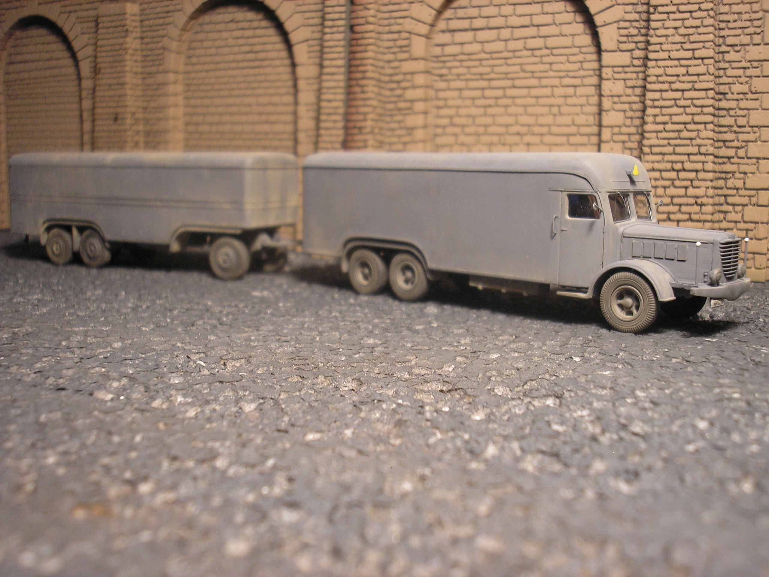HERPA and WIKING combined to create a Bussing 900 Refrigeration Van and Trailer.